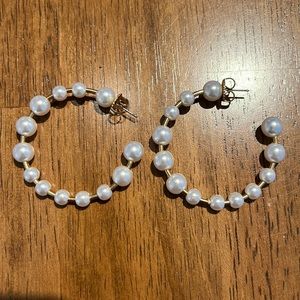 J.Crew Pearl Hoop Earrings